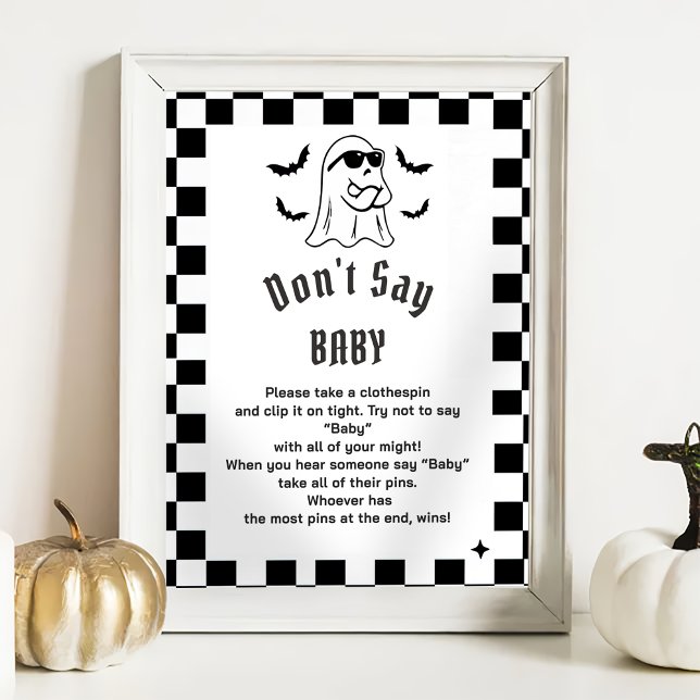 Boo Funny "Don't Say Baby" Baby Shower Game Poster (Creator Uploaded)