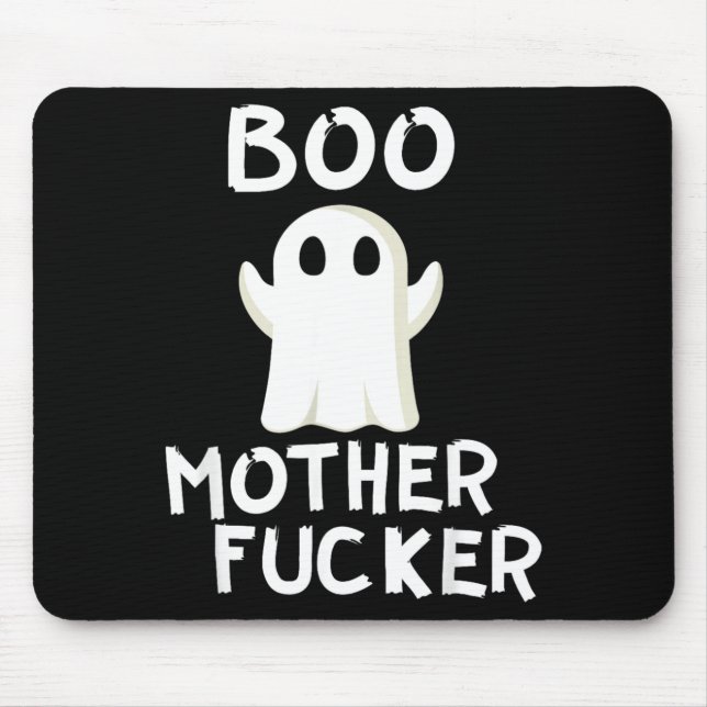 Boo Funny Ghost Halloween Costume Mouse Mat (Front)