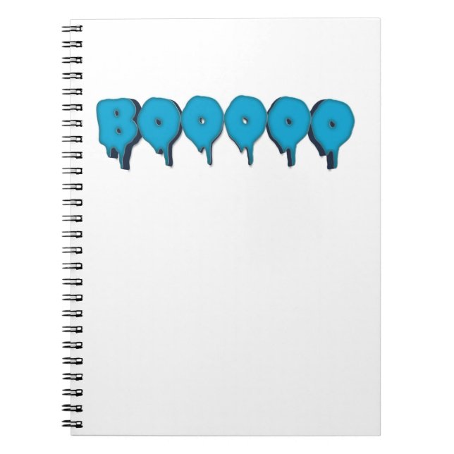 boo funny ghost text notebook (Front)