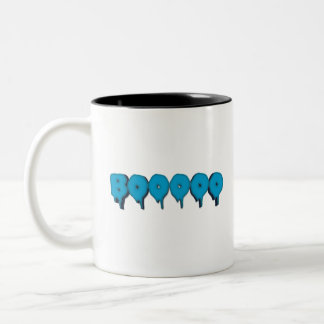 boo funny ghost text Two-Tone coffee mug