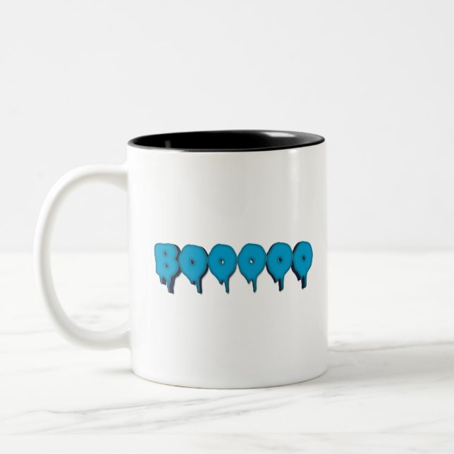 boo funny ghost text Two-Tone coffee mug (Left)