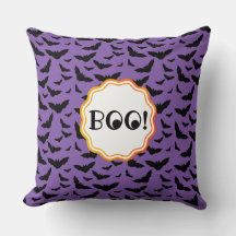 BOO! Funny Halloween Purple/Black Flying Bats