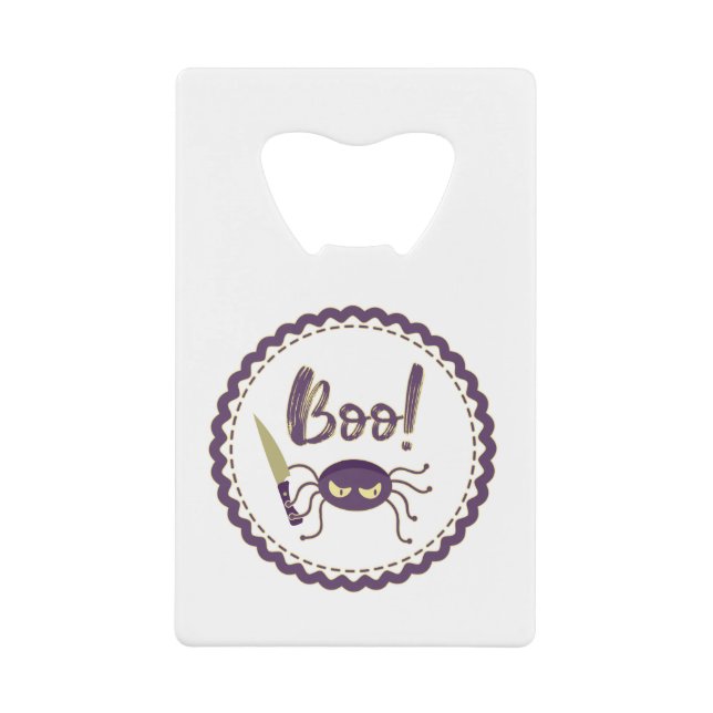 Boo funny Halloween spider character knife hand (Front)