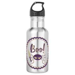 Boo funny Halloween spider character knife hand 532 Ml Water Bottle