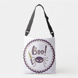 Boo funny Halloween spider character knife hand Crossbody Bag