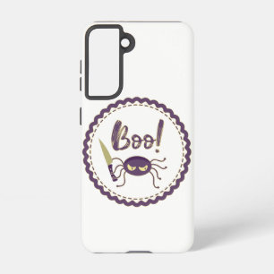 Boo funny Halloween spider character knife hand Samsung Galaxy Case