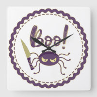 Boo funny Halloween spider character knife hand