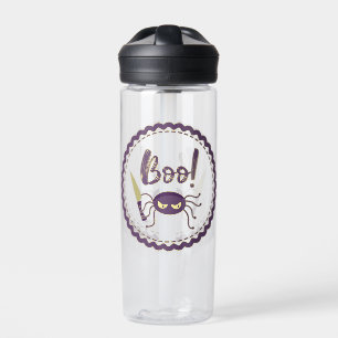 Boo funny Halloween spider character knife hand Water Bottle
