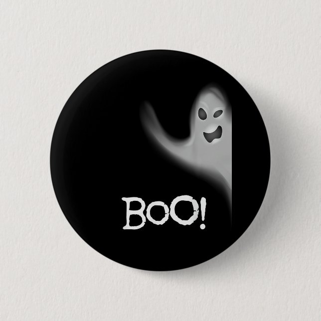Boo Funny Hiding Peekabo Scary Halloween 6 Cm Round Badge (Front)