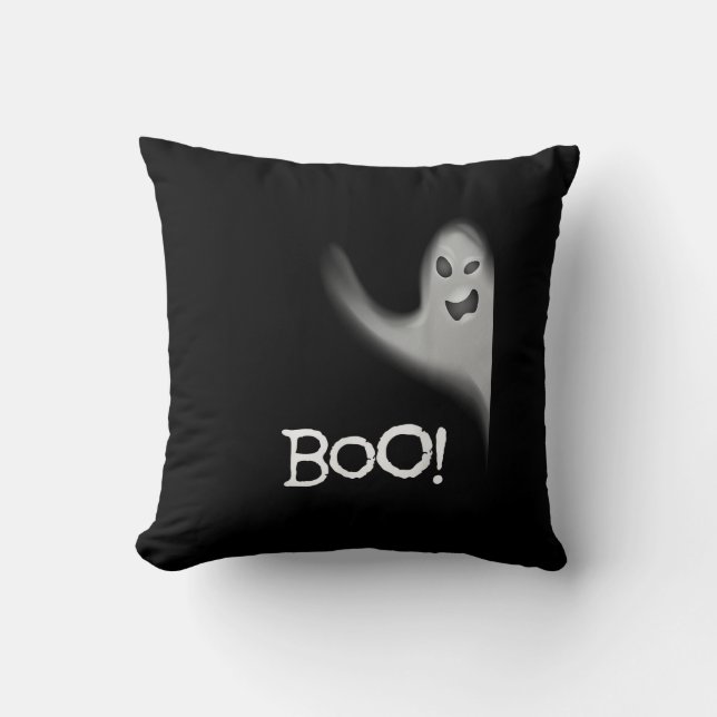 Boo Funny Hiding Peekabo Scary Halloween Cushion (Front)