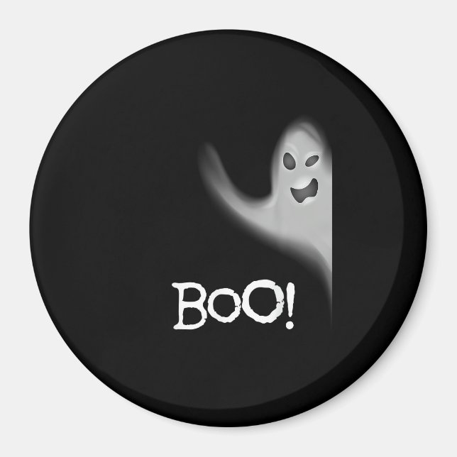 Boo Funny Hiding Peekabo Scary Halloween Magnet (Front)