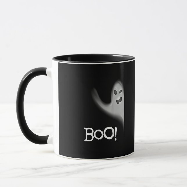 Boo Funny Hiding Peekabo Scary Halloween Mug (Left)