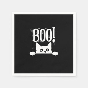Boo! Funny Hiding Peekabo Scary Halloween Napkin