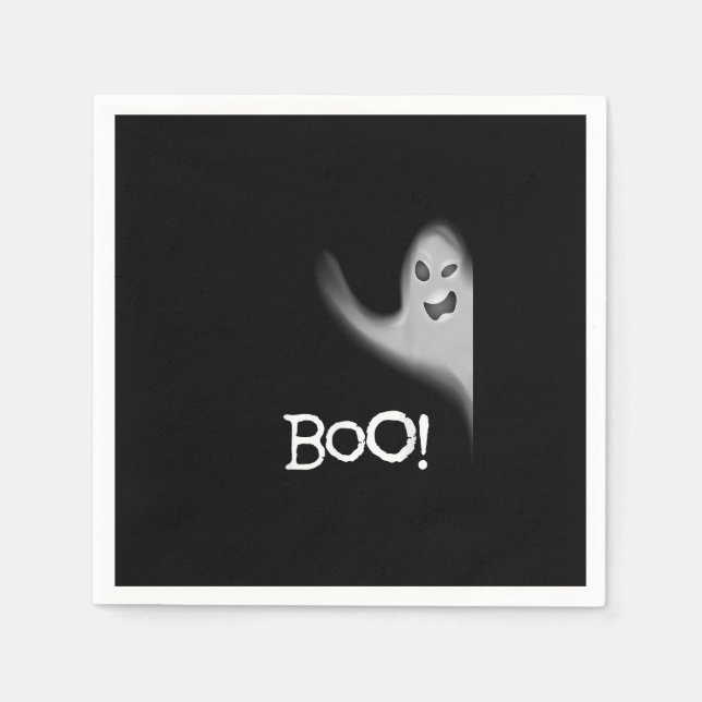 Boo Funny Hiding Peekabo Scary Halloween Napkin (Front)