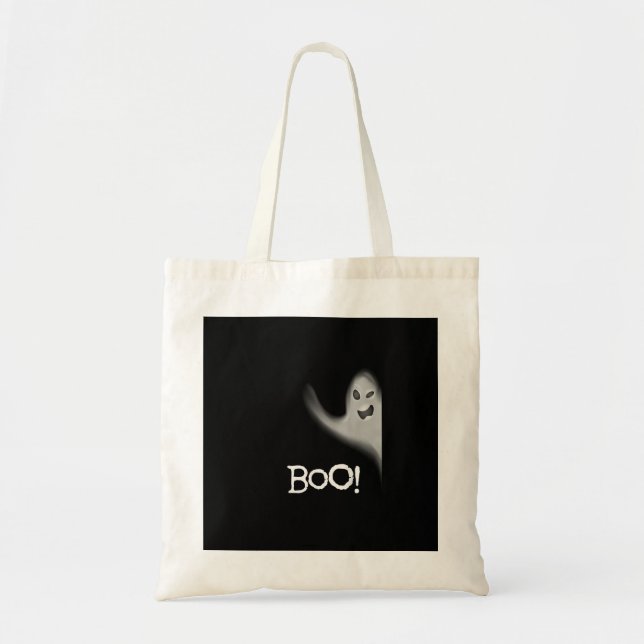 Boo Funny Hiding Peekabo Scary Halloween Tote Bag (Front)