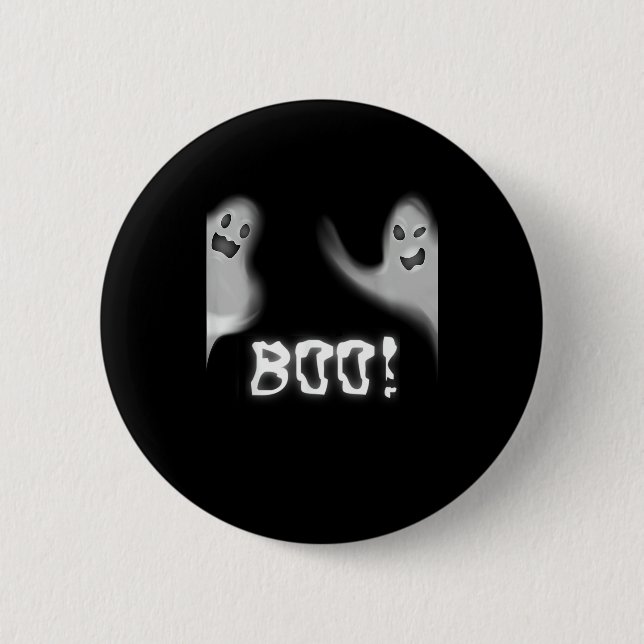 Boo! Funny Hiding Peekaboo Scary Halloween 6 Cm Round Badge (Front)