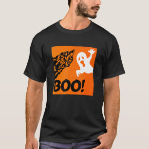 Boo! Funny Hiding Peekaboo Scary Halloween Chicken T-Shirt
