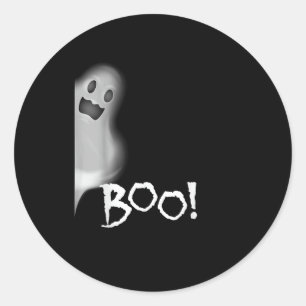 Boo! Funny Hiding Peekaboo Scary Halloween Classic Round Sticker