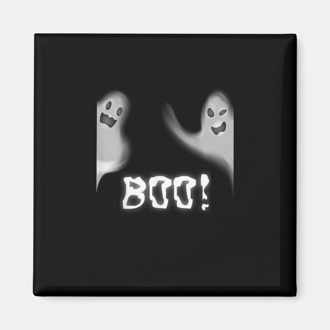 Boo! Funny Hiding Peekaboo Scary Halloween Magnet (Front)