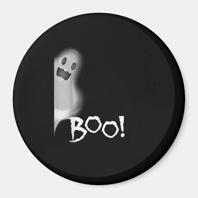 Boo! Funny Hiding Peekaboo Scary Halloween Magnet (Front)