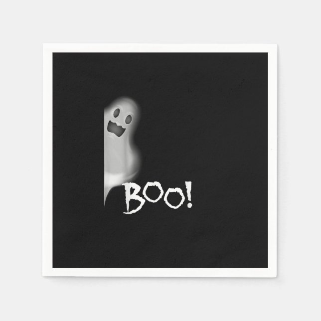 Boo! Funny Hiding Peekaboo Scary Halloween Napkin (Front)