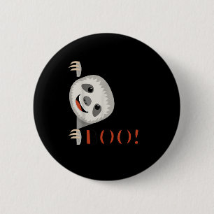 Boo! Funny Hiding Peekaboo Scary Halloween Sloth 6 Cm Round Badge