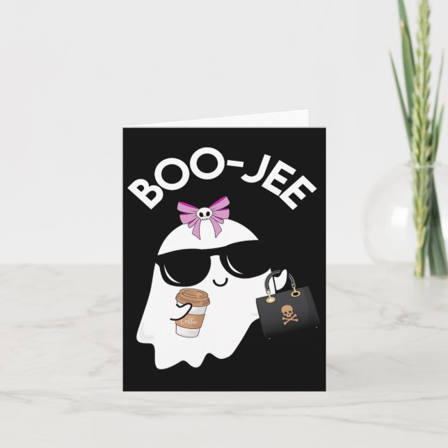 Boo Gee Boo Jee Funny Halloween Boujie Girl Ghost  Card (Front)
