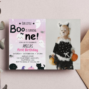 Boo Ghost 1st Birthday Invitation