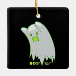 Boo Ghost Bats Spider Creepy Halloween Ceramic Ornament