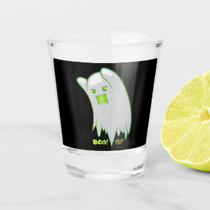 Boo Ghost Bats Spider Creepy Halloween Shot Glass