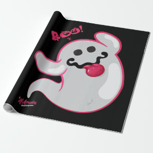 Boo Ghost Bats Spider Creepy Halloween Wrapping Paper