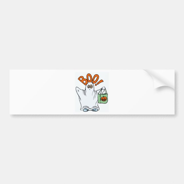 Boo Ghost Bumper Sticker (Front)