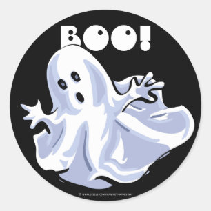 BOO! Ghost Cartoon Stickers