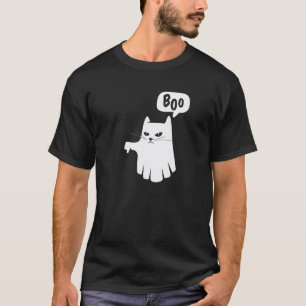 Boo Ghost Cat Disapprove Disapproval Halloween 202 T-Shirt