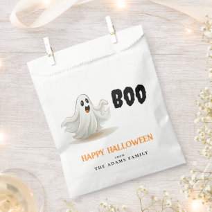 Boo Ghost Custom Family Name Happy Halloween  Favour Bags