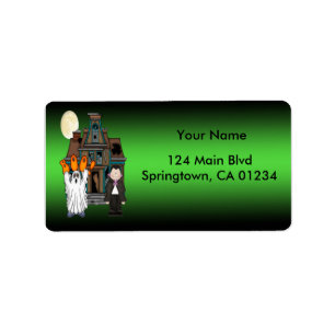 Boo Ghost Dracula Halloween Address Labels