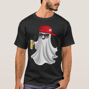 Boo Ghost Drinking Beer Costume Easy Halloween T-Shirt