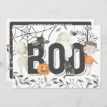 Boo Ghost Halloween Birthday Party Invitation<br><div class="desc">Set your little ones birthday apart from all others with this boo ghost Halloween themed birthday invitation. This invitation features a Halloween character favourites with accents of orange and black.</div>