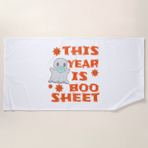 Boo Ghost Halloween Halloween Beach Towel