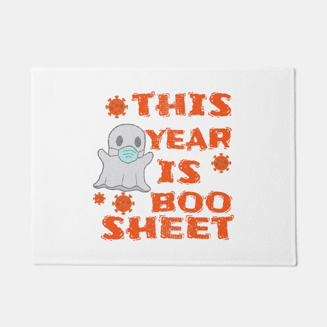 Boo Ghost Halloween Halloween Doormat (Front)