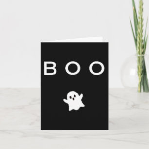 BOO Ghost Halloween Subtle Minimal Fall Fun Trick Card