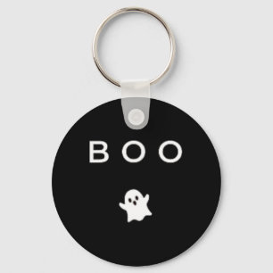 Boo Ghost Halloween Subtle Minimal Fall Fun Trick Key Ring