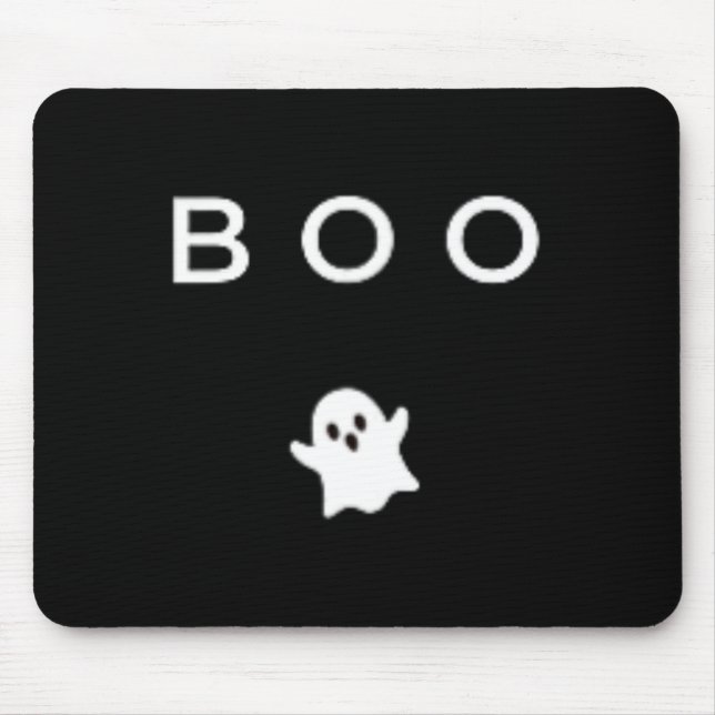 Boo Ghost Halloween Subtle Minimal Fall Fun Trick  Mouse Mat (Front)