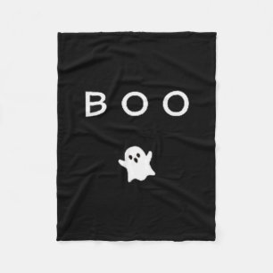 Boo Ghost Halloween Subtle Minimal Fall Funny Tric Fleece Blanket