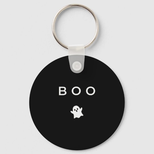 Boo Ghost Halloween Subtle Minimal Fall Funny Tric Key Ring (Front)