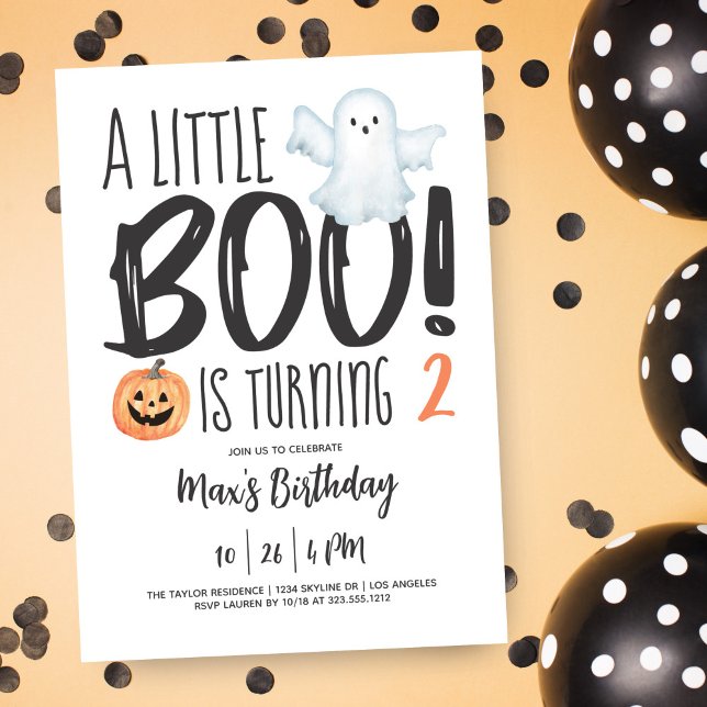 Boo Ghost Jack O'Lantern Halloween Birthday Invitation (Creator Uploaded)