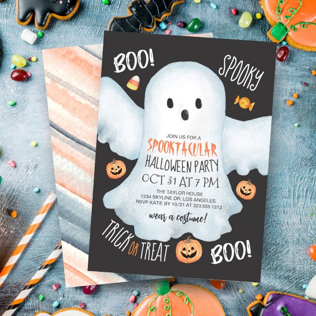 Boo Ghost Jack O'Lantern Spooktacular Halloween Invitation (Creator Uploaded)