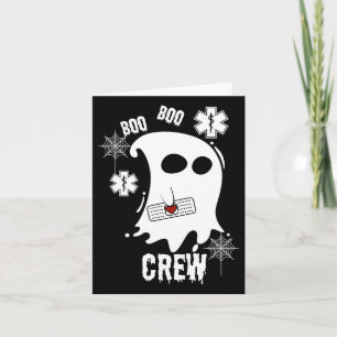 Boo Ghost Paramedic Crew Costume Cute Easy Hallowe Card
