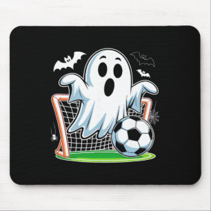 Boo Ghost Playing Soccer Funny Halloween Soccer Co Mouse Mat