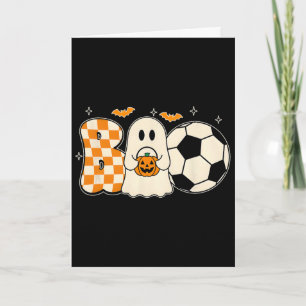 Boo Ghost Playing Soccer Halloween Players Trick O Card